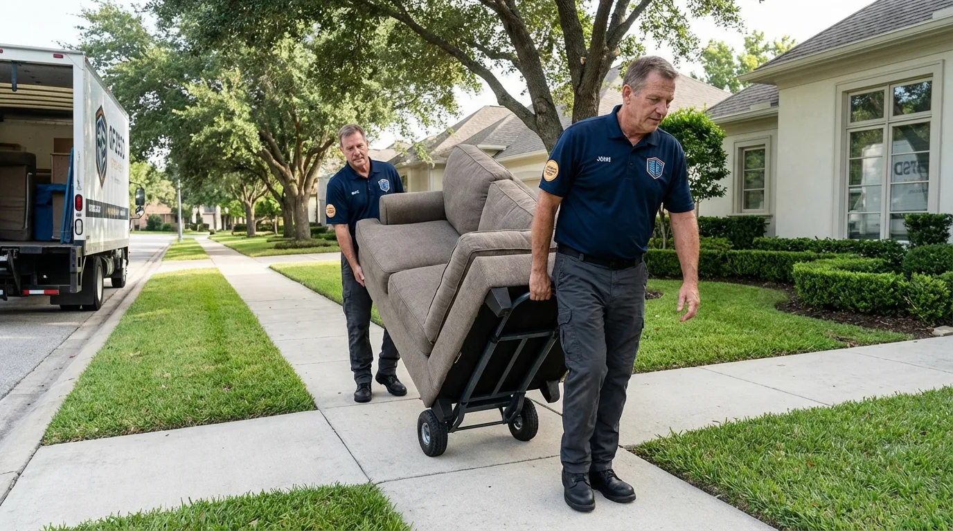 Local residential moving crew loading furniture in Parkers Prairie, MN