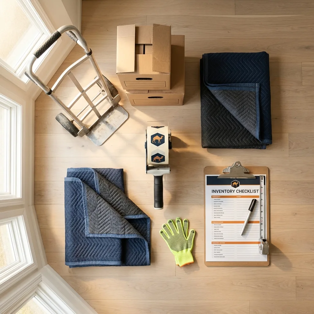 Professional moving supplies and packing materials layout for Parkers Prairie residential relocations
